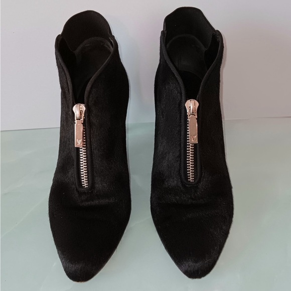 Louis Vuitton Black Ankle Boots with Silver Zipper